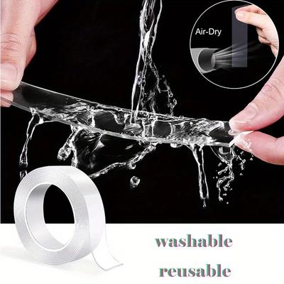 Reusable High Viscosity Nano Double Sided Tape Transparent Strong Adhesive Washable Traceless Waterproof Acrylic Magic Tape