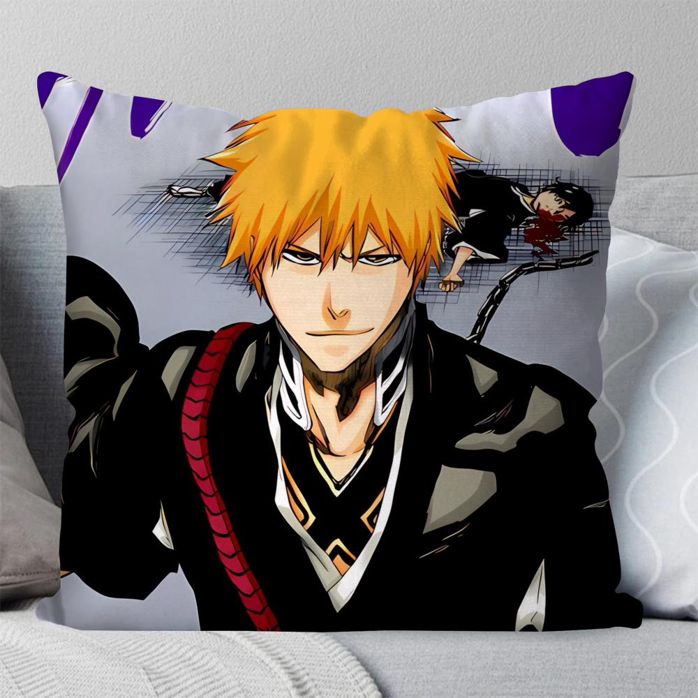 Kurosaki Ichigo Anime Bleach Pillow Case Square Pillow Bedroom Sofa LeisureComfort Cushion Car Living Room Home Decoration 40X40