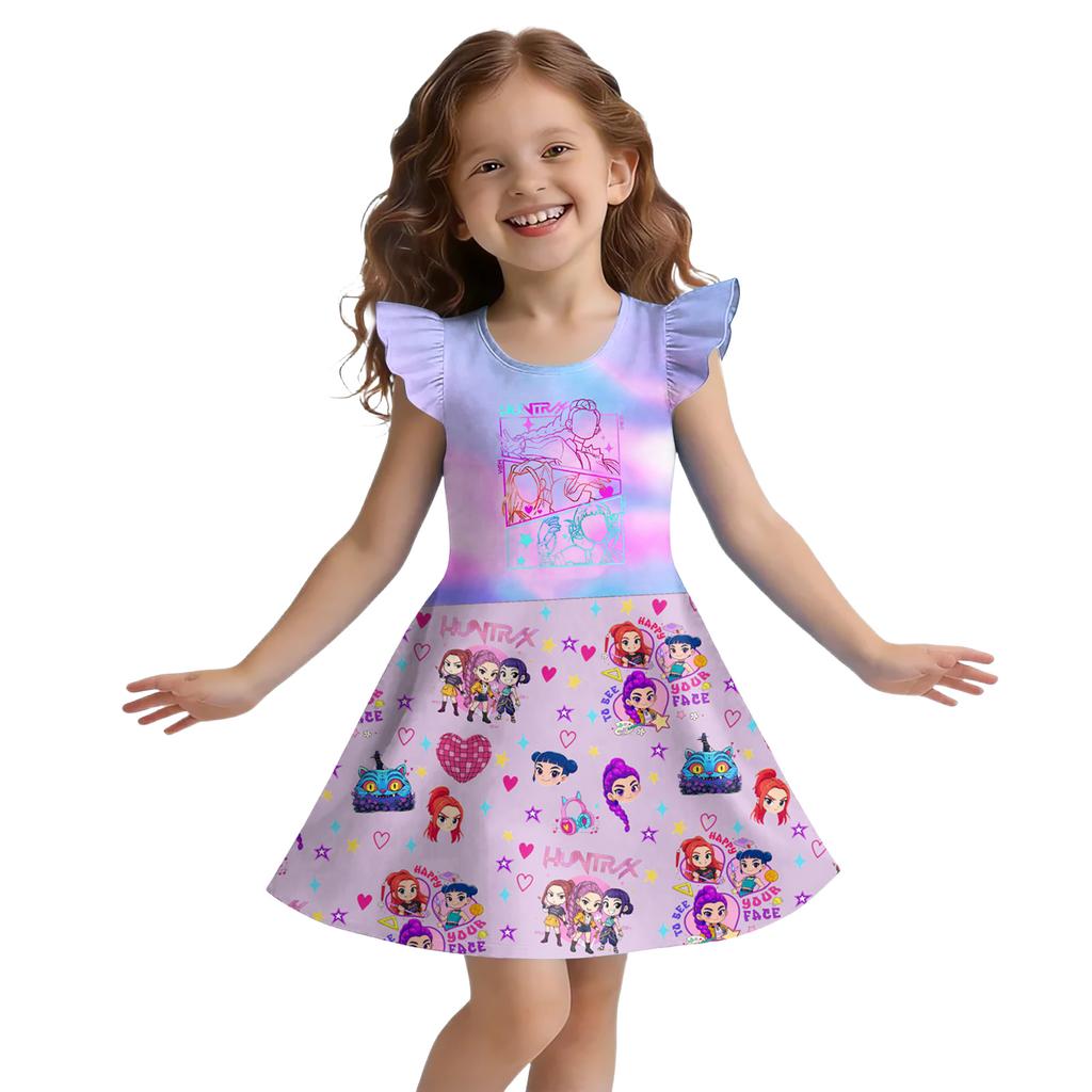 Children's Sleeveless U-neck Summer A-line Floral Casual Holiday Dress