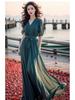 Stylish Green Chiffon Ankle-Length Beach Dress - 2025 Summer Collection