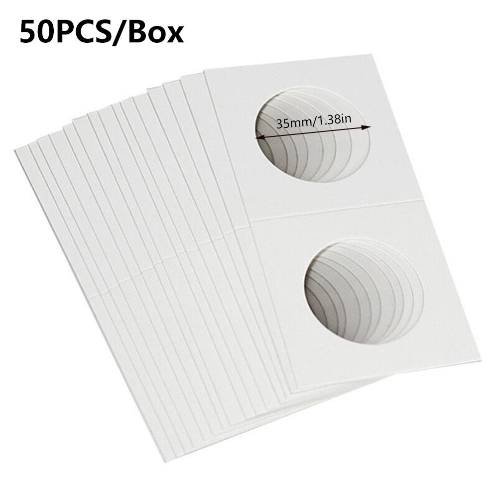 50 buc. Suporturi pătrate de monede din carton Suporturi pentru monede Suporturi pentru monede 17,5 mm-40 mm Suporturi pentru monede Clip de depozitare Suporturi pentru monede Capac pentru depozitare