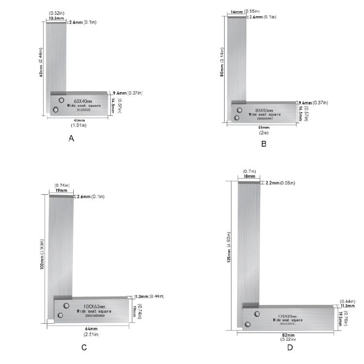 Engineer Grade Carbon Steel Square Tool Featuring 90 Degree Calibration Upgrades for Technical Drawing & DIY Project