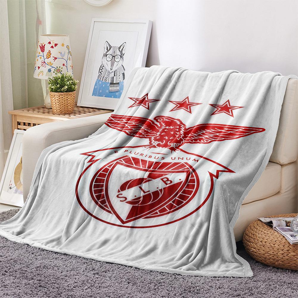 Benfica LOGO Flanelová deka, Vysoká kvalita, Pohodlná pro všechna roční období, Domácí dekorace, Teplo a pohodlí