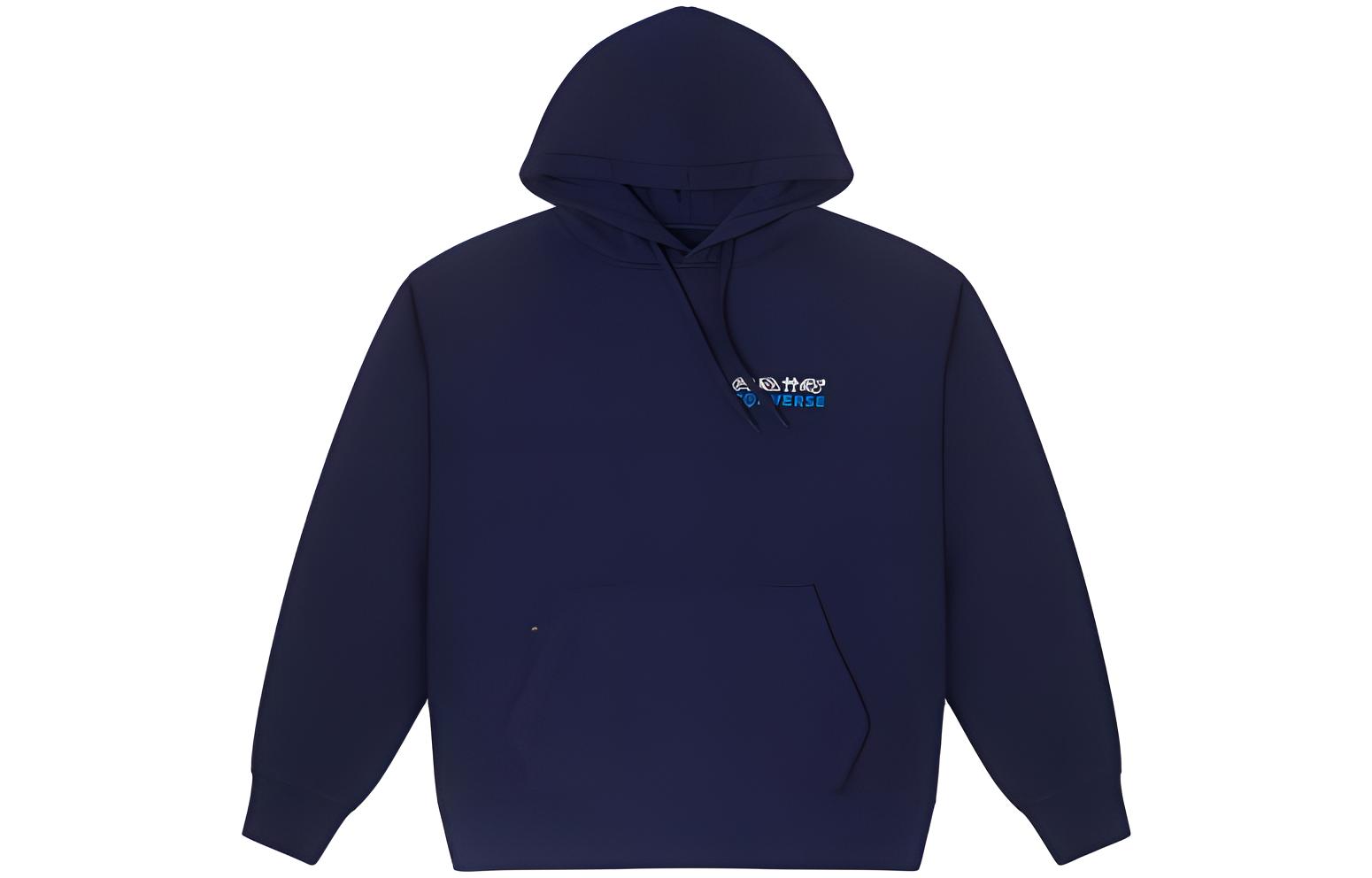 Converse Sweatshirts Unisex Marine Blue Hooded Moderate Regular 10026551-A03 3XL