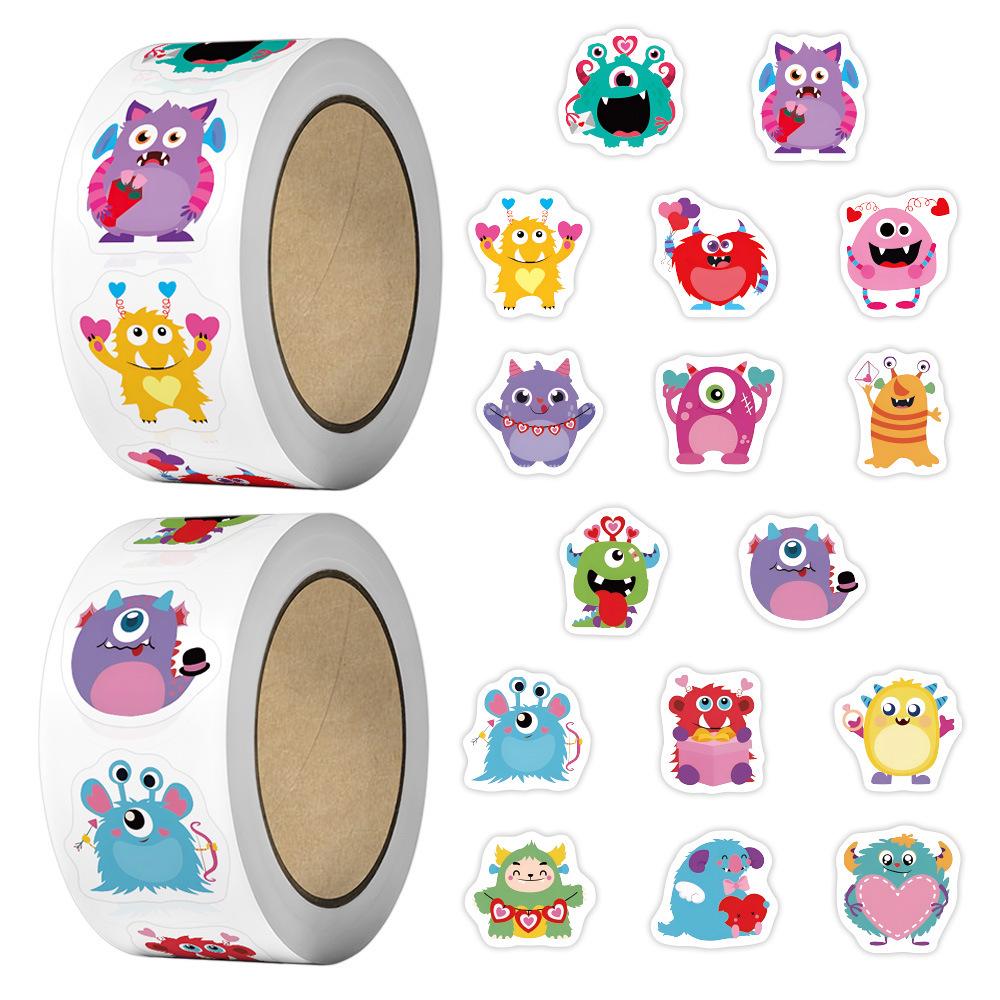 Irregular Shape Cartoon Animals & Insects Stickers (500/Set, 2 Styles) with Adhesive Backing