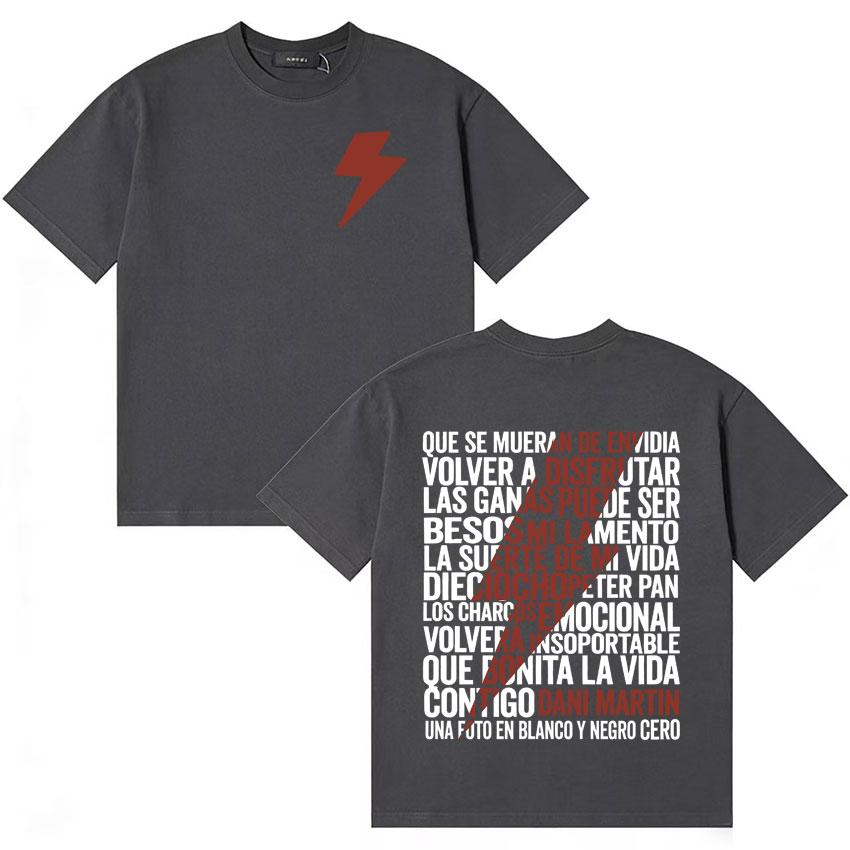 Rapper Dani Martin La Montana Rusa Gothic Music Tour T Shirt Unisexs ONeck Clothes Hip Hop Tee Shirt Cotton Oversized Y2K Tshirts