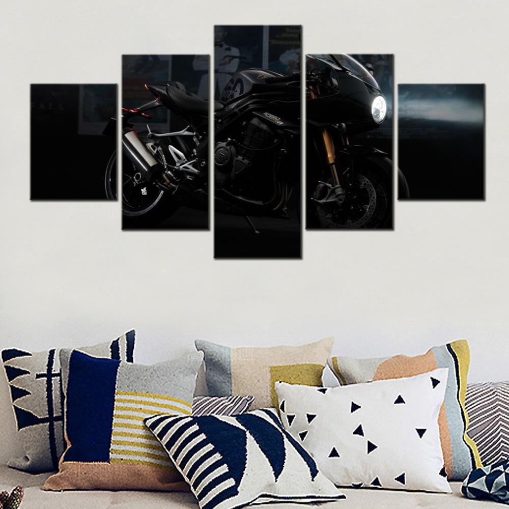 

5 Panels Canvas Wall Arts Poster Painting Triumph Speed Triple 1200 RR Bond Edition Motorbike Home Decor Wallpaper Living Room 20x35 20x45 20x55cm