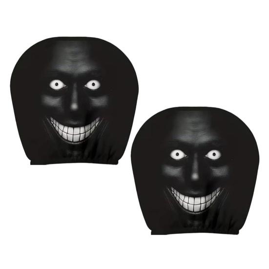 Breathable Car Seat Protector 2Pcs Universal Headrest Covers, Horror Pattern Protector, Durable Polyester Cover Stretchy Interior Accessories for All