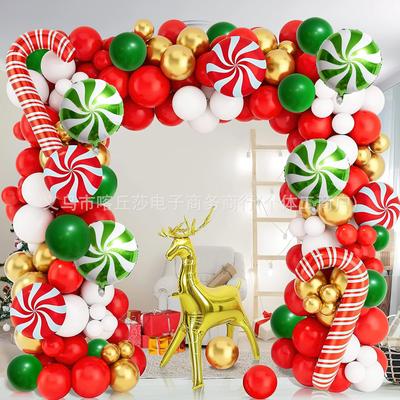 Christmas Balloon Set, Cane Candy, Elk, Gingerbread Man, Wreath, Vaulted Party Decor