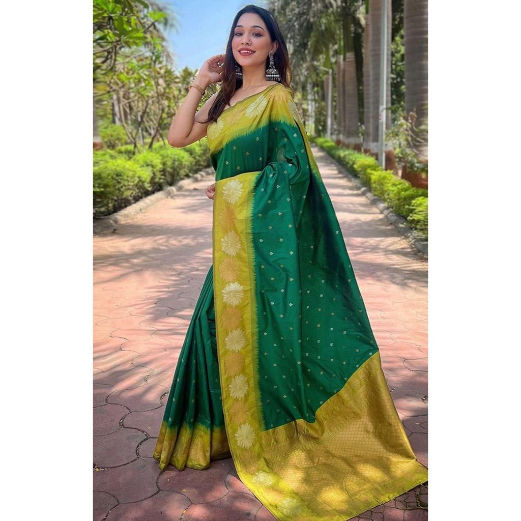 Wunderschöne Zari-Arbeit in Form traditioneller Motive.  elegant verziert mit wunderschönem, festem Jacquardgewebe, das dem Outfit einen perfekten Look verleiht.