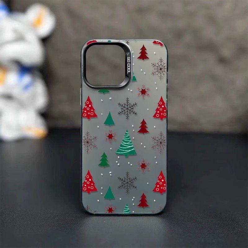 Festive Winter Christmas Tree Case for iPhone 13, 14 Pro Max, 15, 16 Pro, and 17