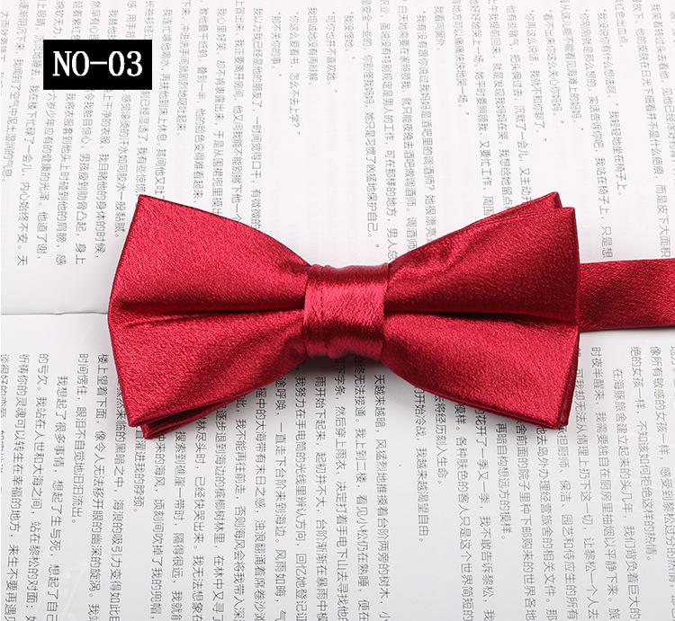 Bow Tie Men'S Business Wedding Suit Banquet Hosting Photography Solid Color Black And Red Glossy Bow Bow Flower