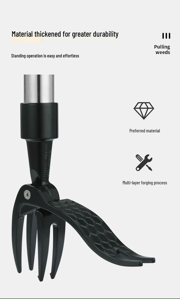 Long-Handle Foot-Operated Weeding Shovel & Hook
