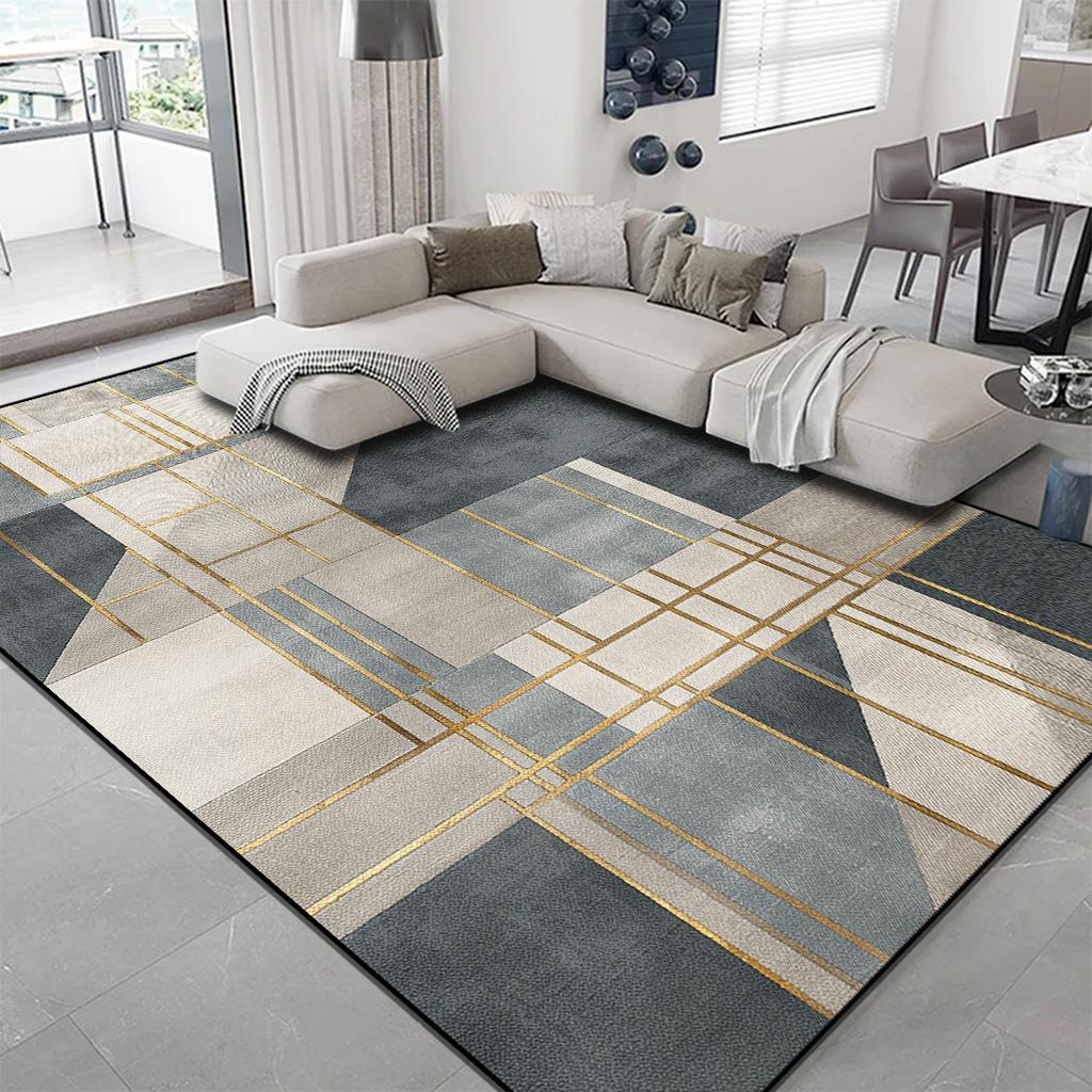Nordic Light Luxury Living Room Rugs Sofa Coffee Tables Carpets Modern Geometric Bedroom Balcony Home Cloakroom Floor Mats