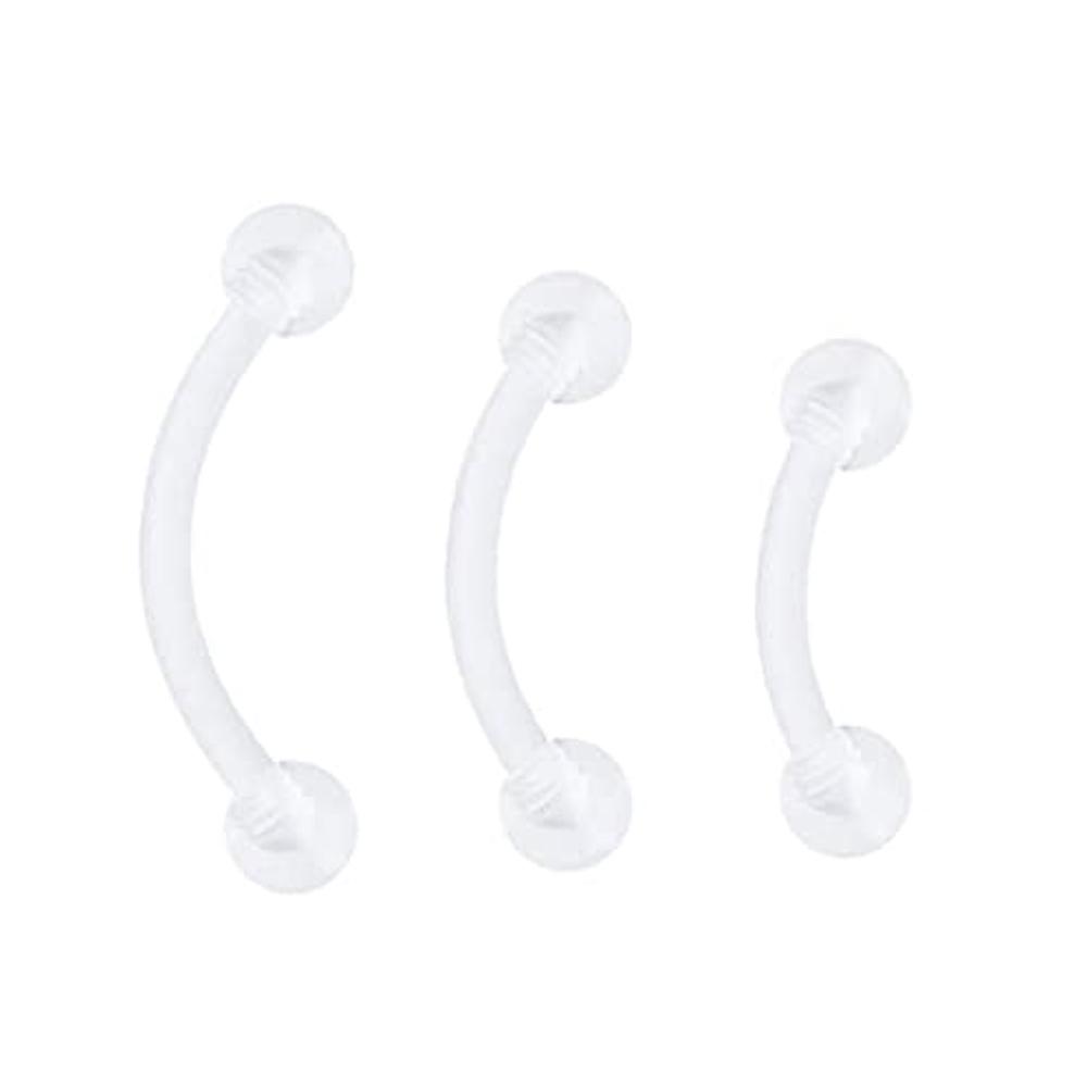 Clear Sports Work Bioflex Helix Tragus Conch Earrings Plastic Medusa Piercing Jewelry Lip Rings Labret Piercing Retainer