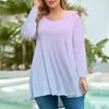 Women's Fashion Large Size Round Neck Long Sleeve Casual Print Loose Pullover Top T-Shirts Women’s
