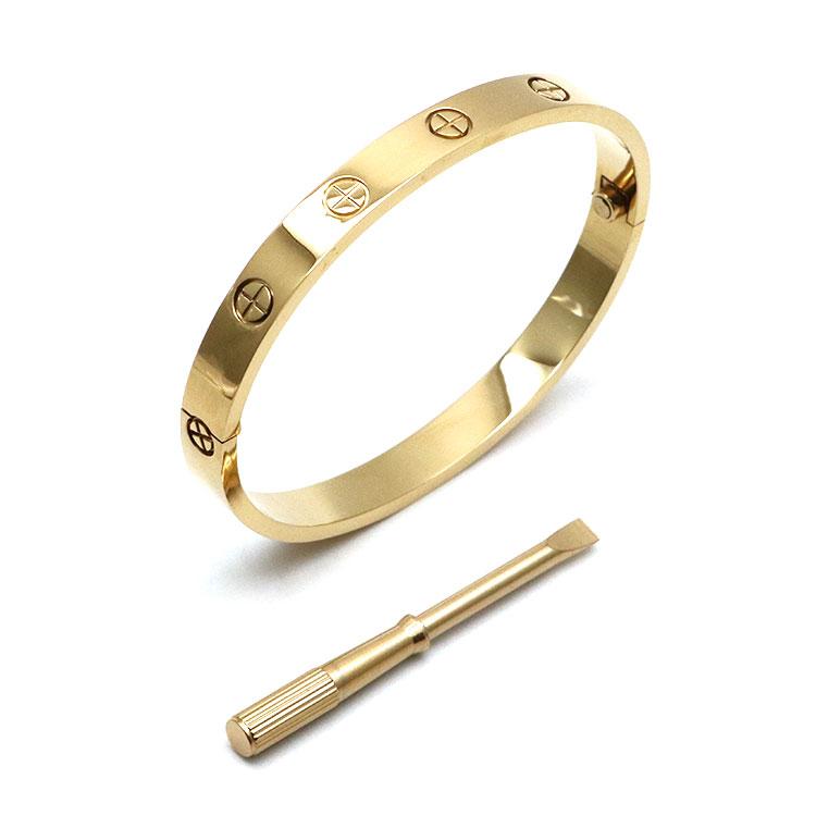 Luxusmarke Schmuck Mode Edelstahl Kreuz Anhänger Luxusschmuck LOVE Armreif SCHRAUBen Armbänder Partnergeschenk