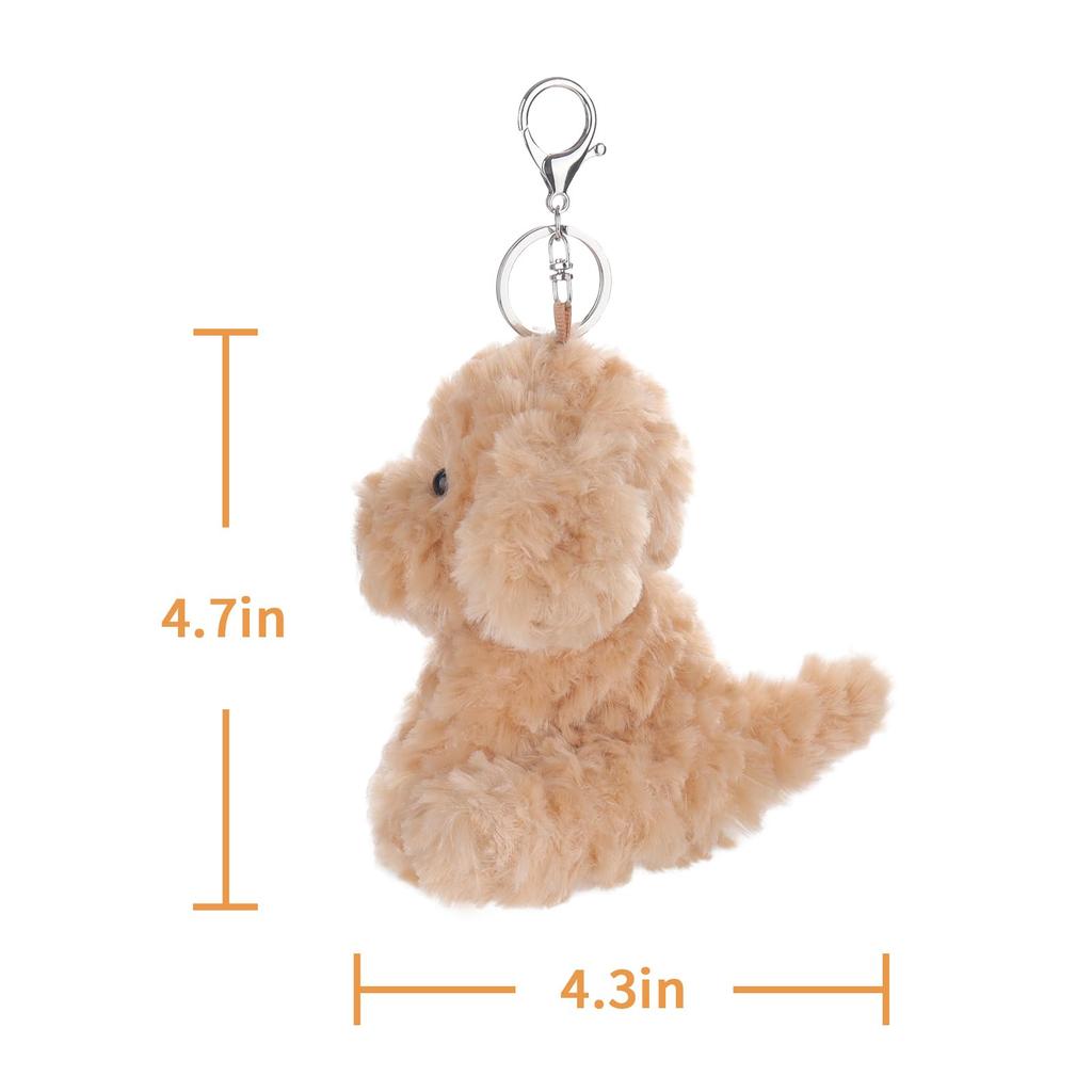 Apricot Lamb Flower Puppy Cute Soft Keychain Plush Toy, Perfect for Boys and Girls, Fits Kids Backpacks and Purses, 10cm