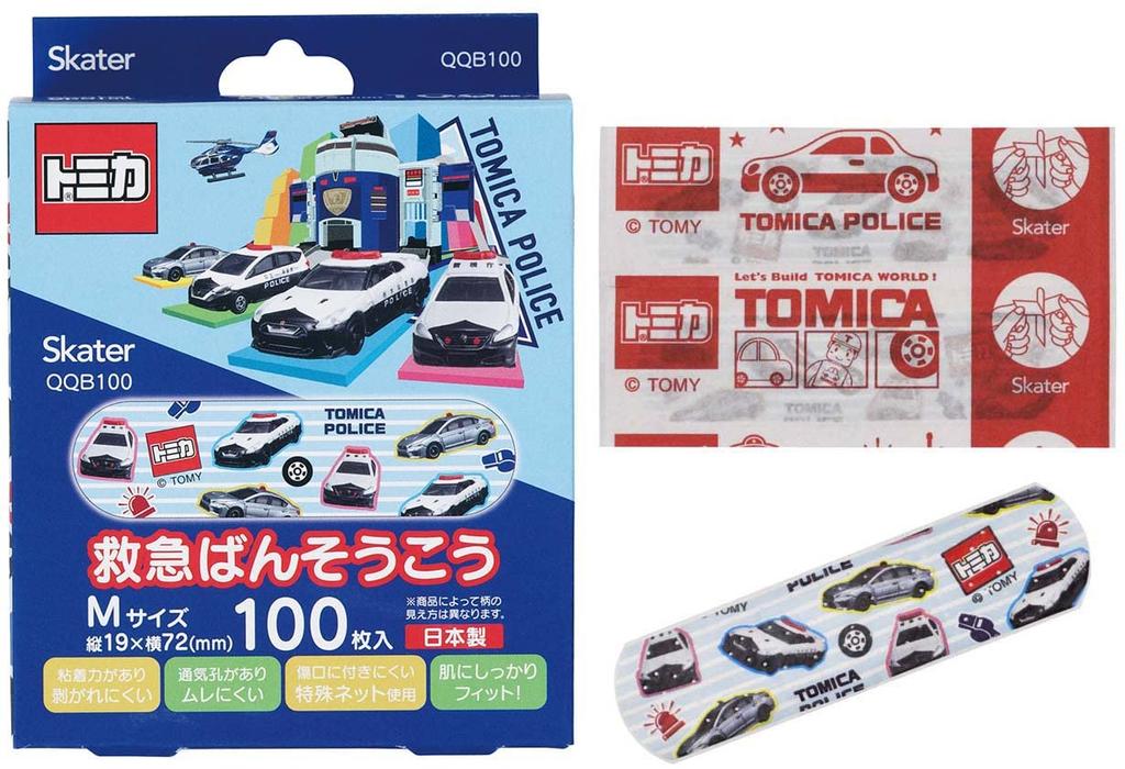 Skater First Aid Extra 100 Made in Bandages, Medium, Quantity, Bandages, Tomica, Japan, QQB100-A