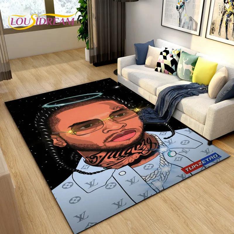 Legend Star Hip Hop Art Rapper Area Rug Large,Carpet Rug for Living Room Bedroom Sofa Doormat Decoration,Kids Non-slip Floor Mat