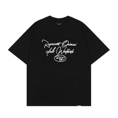 Pure Cotton Letter T-shirt Street Men And Women Pattern Printed Casual Tees Y2K Harajuku Gothic Loose Top
