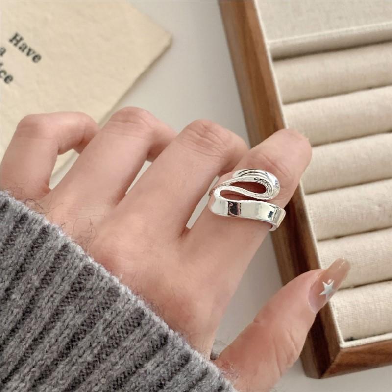 VENTFILLE 925 Sterling Silver Geometry Line Ring for Women Hollow Out Design Fashion Versatile Minimalism Jewelry Gift Dropship