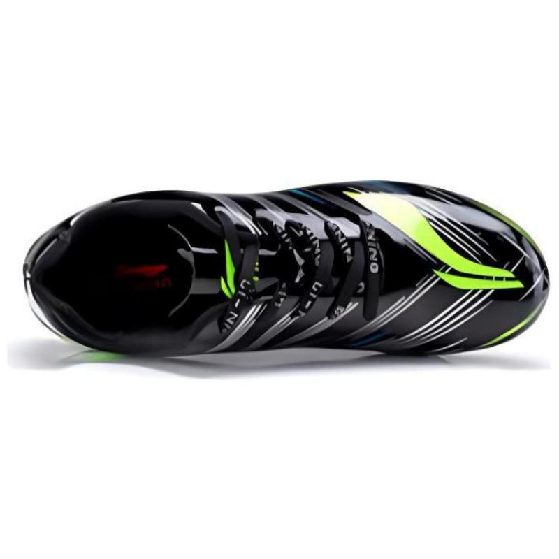 LiNing unisex low-top running shoes black-green round toe lace-up shock absorbing slip resistant LJJP165-1