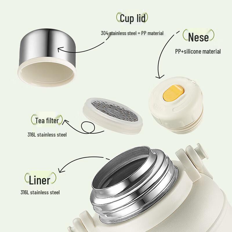 Joyoung 1.6L 316L Stainless Steel Portable Thermos Mug