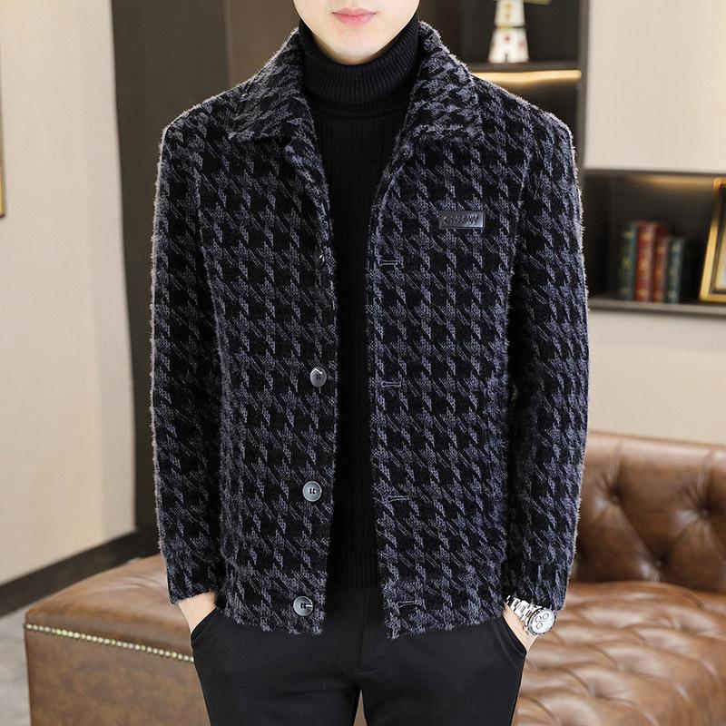 

Мужское шерстяное пальто Высококачественная повседневная куртка Лацкан Молодежный приталенный Хлопковое Утепленное Короткое Шерстяное Пальто 4XL