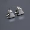 Saijia Geometric Metallic Triangle Stud Earrings - European & American Style, French Light Luxury, Niche High-End Design.