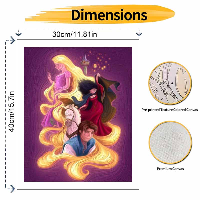 Disney Rapunzel Tangled oil painting art set handmade diy gift home decoration
