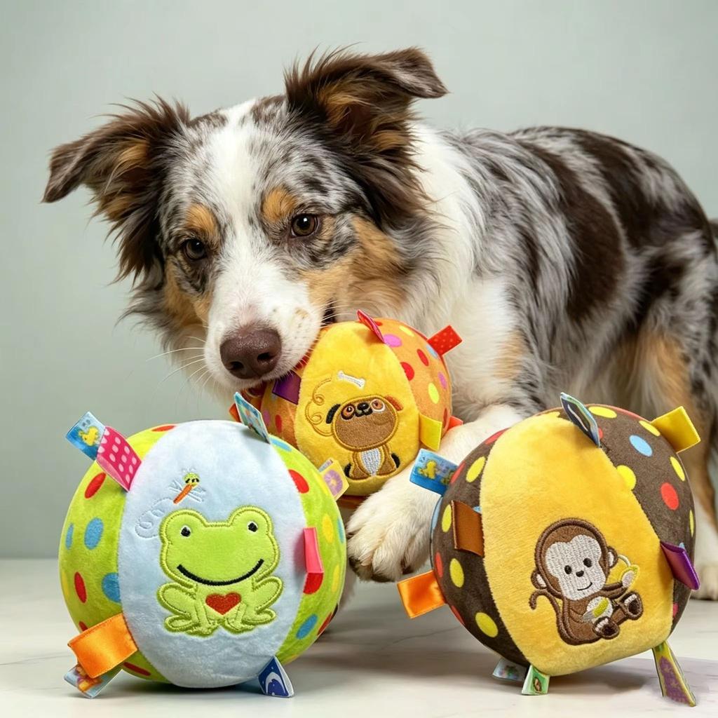 Funny Decompress Bite Resistant Dog Toy Dog Interactive Ball With Animal Patterns Ornament For Cleaning Tooth Chew Training Tool