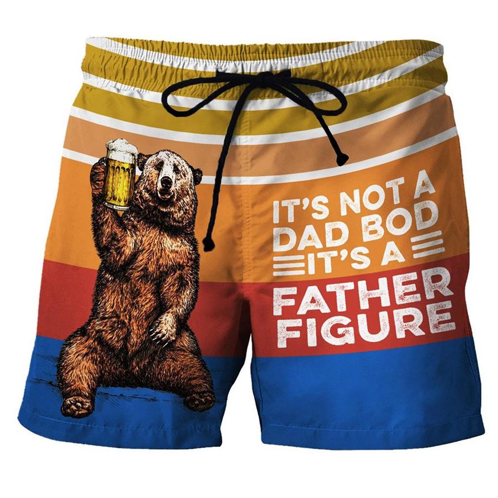 Men Swimming Shorts Quick Dry 3D Printed Let's Drink Beer Trunks Beach Shorts