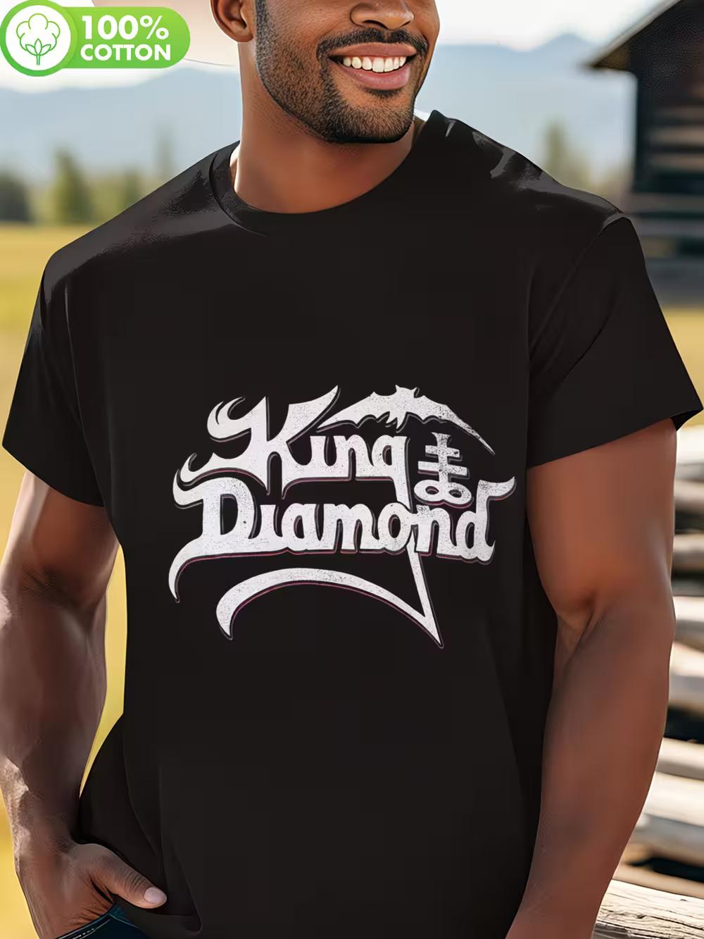 

King Diamond Graphic T-Shirt for Men And Women - A Heavy Metal Band Style Featuring a Prominent King Diamond Logo L