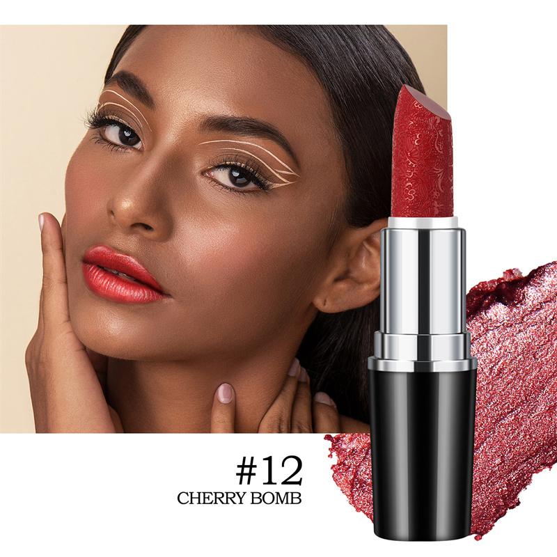 Carved Shiny Lipstick Pearl Lipstick Non-Stick Cup Long-lasting Moisturizing Lip Balm Non-Fading Glitter Lip Balm Contains No Preservatives