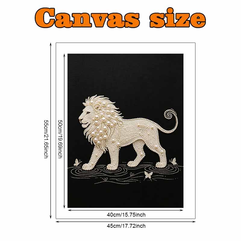 Pearl Art Painting Home Wall Decor Lion Pearl Gemstone Painting Picture Crafts Adult/Beginner Gift Creative Home Decor Unframed DIY Diamond Mosaic