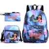 School Season Student Backpack Heat Transfer Backpack Satchel Pencil Bag Three-Piece Set