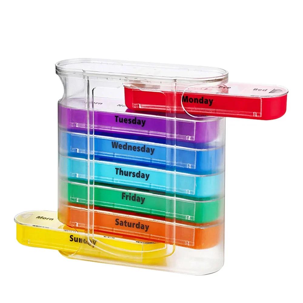 7 Days Pill Medicine Box Weekly Monthly Tablet Holder Storage Organizer Container Case Pill Box Splitters Pharmacy Pill Case