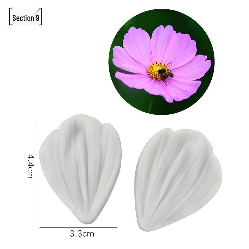 Blütenblatt Silikon Fondant Form Set - Lebensmittelqualität für Baum- und Blumenprägung.