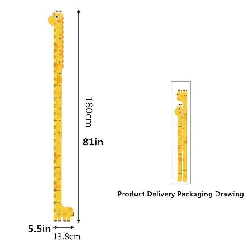 

Adorable Yellow Giraffe Height Chart Sticker - Easy Peel & Stick, Colorful Tail Growth Measurement Ruler жёлтый