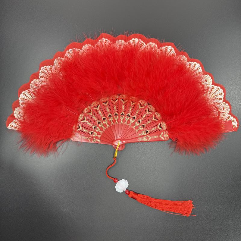 Black Lace Chinese Style Folding Fan for Cheongsam, Lolita, and Hanfu Fashion Shows