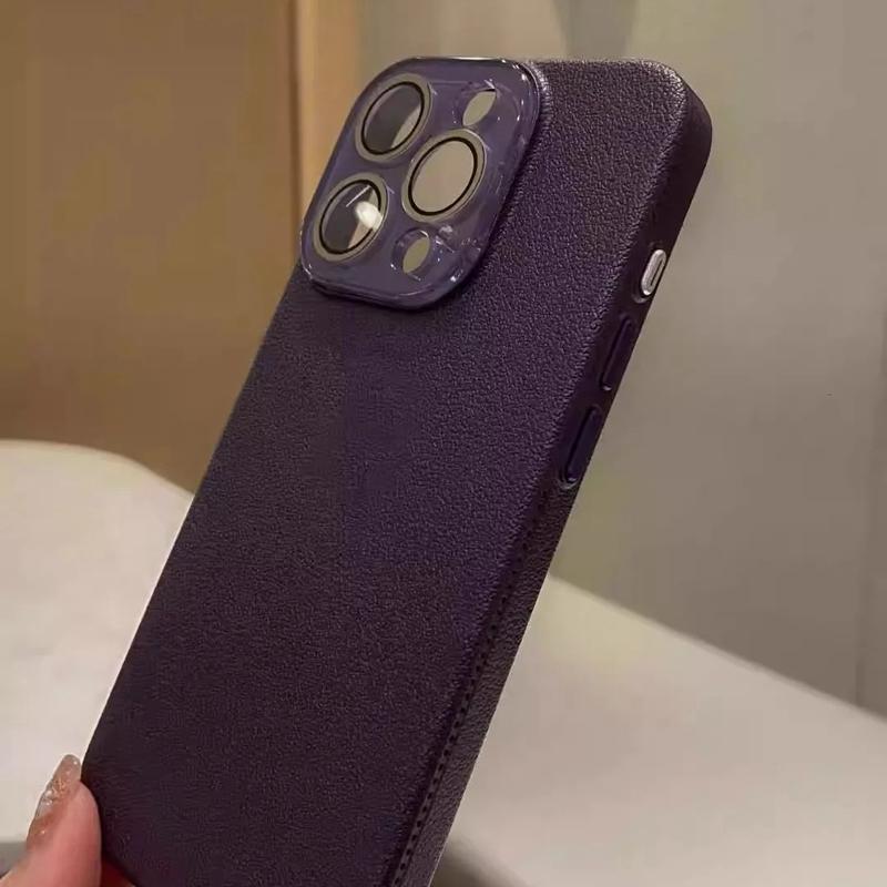 

Luxury Leather Texture Phone Case for For Iphone 11 12 13 14 15 16 17 Pro Max Plus Air Lens Protection Shockproof Bumper Cover iPhone 11 Pro