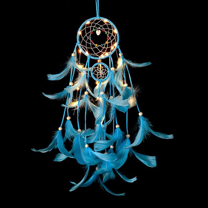 15 Styles Wall Dream Catcher Led Handmade Feather Braided Wind Chimes For Room Decoration Hanging Home Christmas Decor Poster