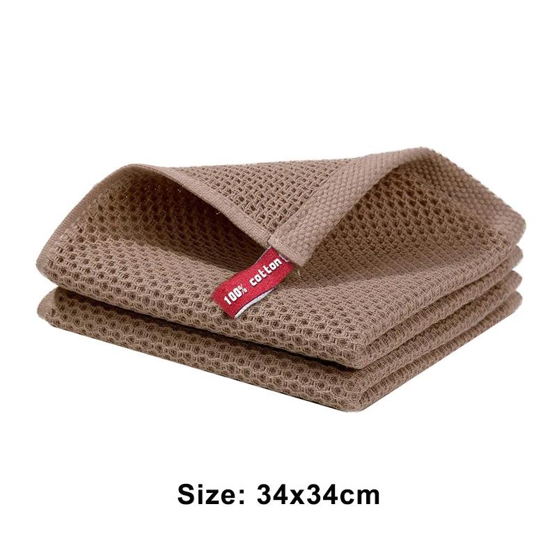 

Хлопковое полотенце, мягкая впитывающая тряпка для мытья посуды, тряпки для кухонной посуды, дышащее сотовидное полотенце для лица, бытовая тряпка для чистки, тряпка для мытья посуды 2pcs