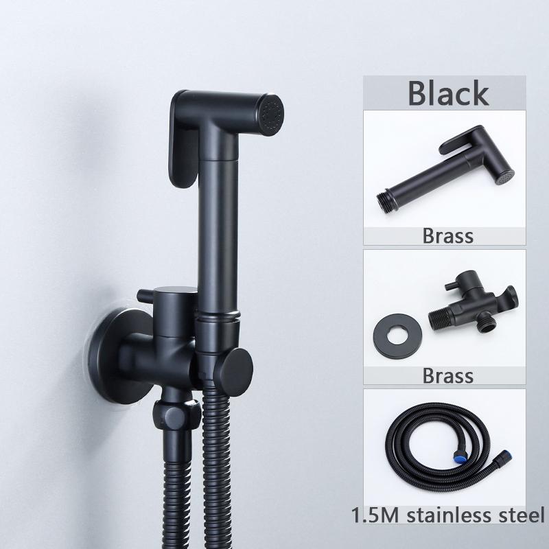 Brass Handheld Toilet bidet sprayer set Accessories Black Bidet Faucet for Bathroom sprayer shower head self cleaning White