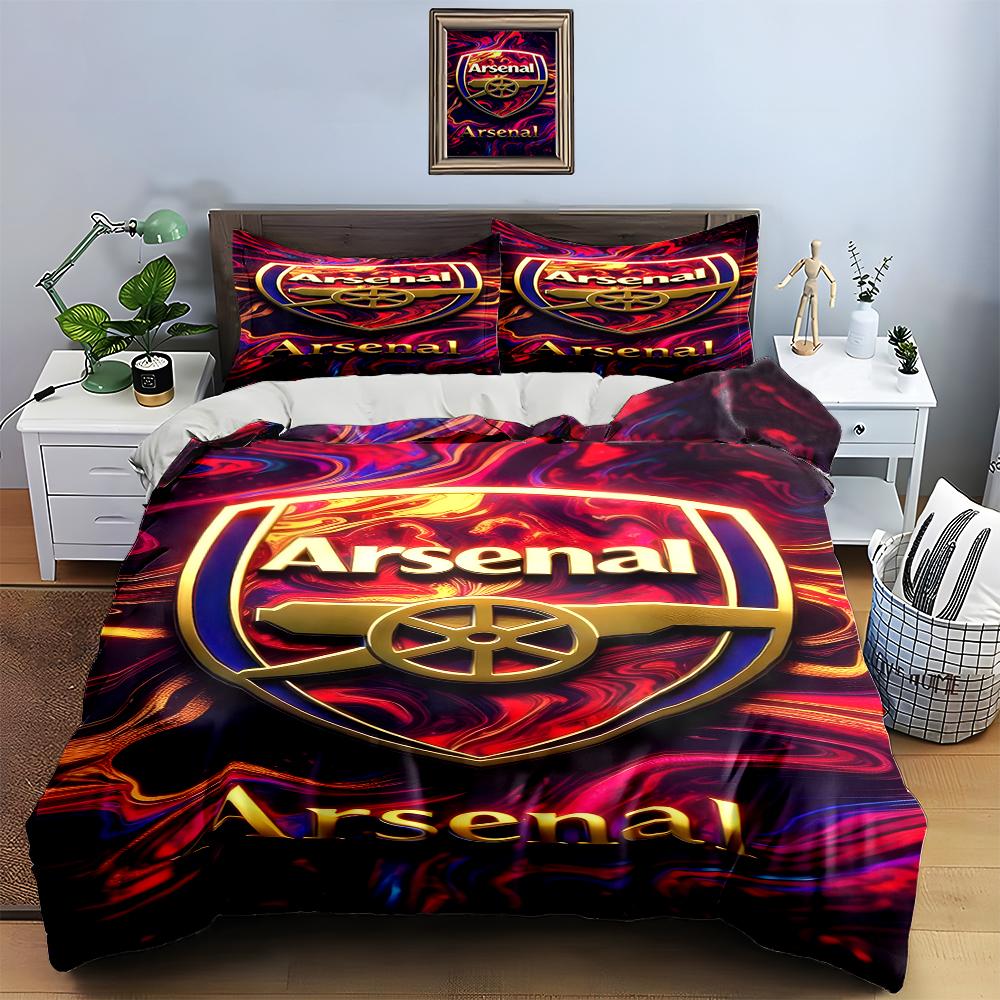 Logo del Arsenal con rueda. Juegos de cama Juegos de fundas nórdicas Fundas nórdicas Fundas de almohada(1 * Funda de edredón 2 * Fundas de almohada, sin relleno de edredón)
