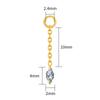 Right Grand ASTM F136 Titanium Earring Chain with Dangling Marquise CZ Charm for Labret Stud Hoop Nose Clicker Piercing Jewelry