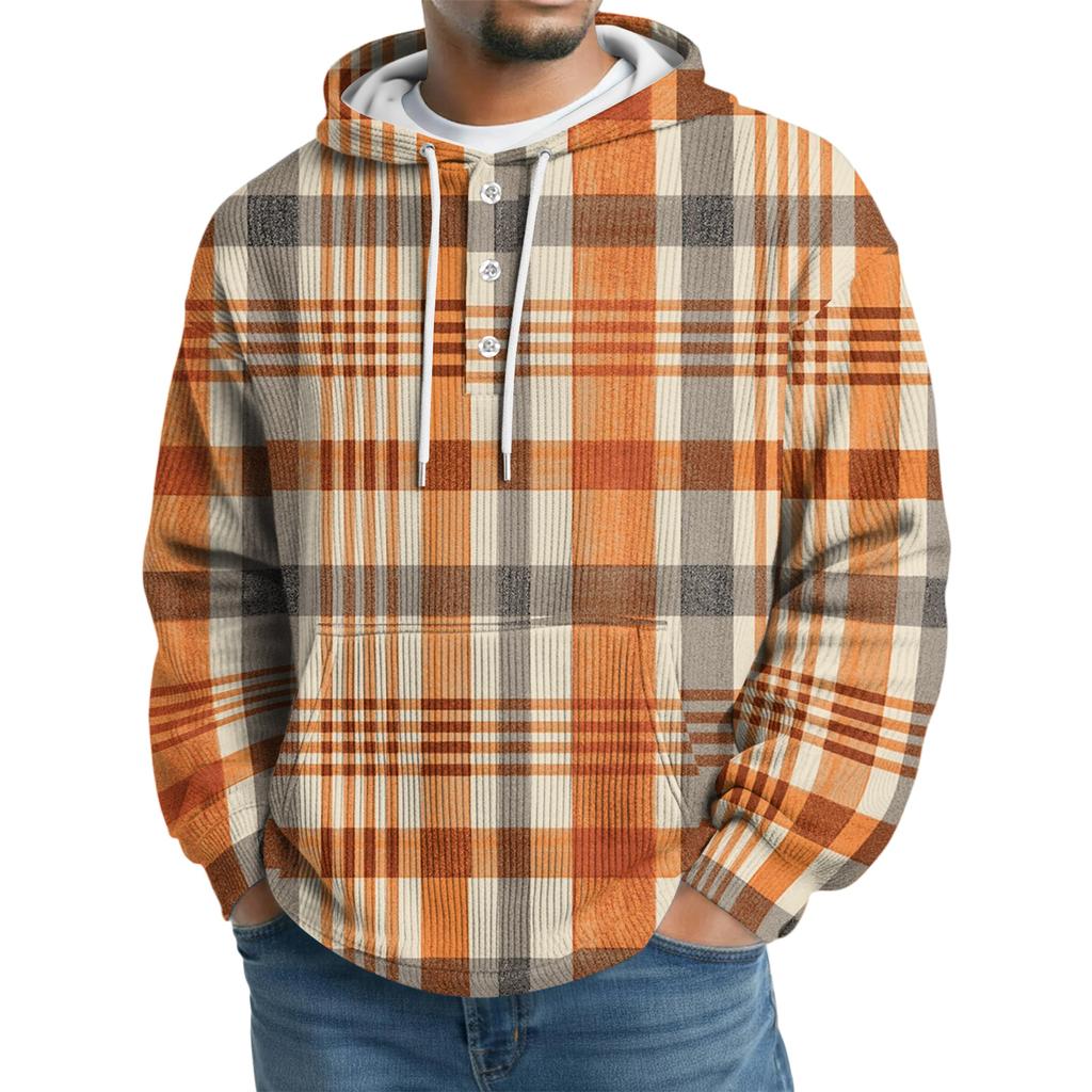 Men's Knit Hooded Sweatshirt Casual Long-Sleeve Sweatshirt