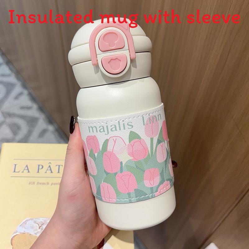 Tulip Theme 500ml Insulated Water Bottle With Vacuum Seal For Kids And Adults Tulip,Cup