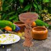 Garden Bird Bath Decorative Tray Bird Feeder Creative Owl Figurine Bird Bath Bird Feeder Garden Statue Bird Feeder Tray Lawn Bird Decor